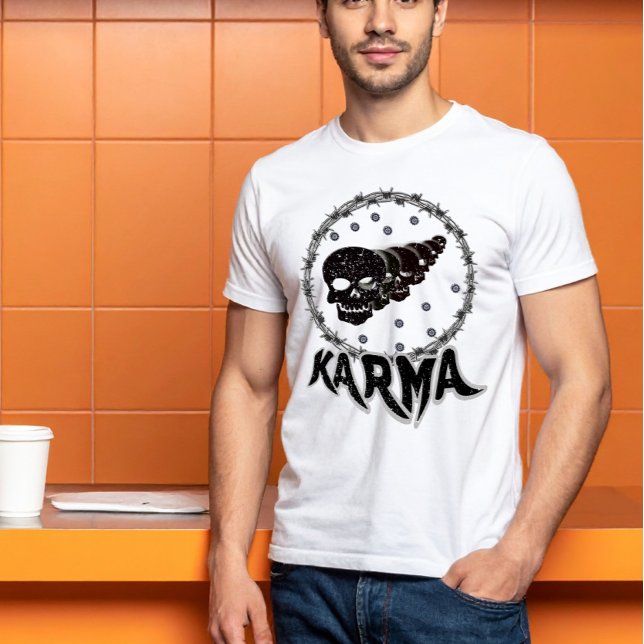 KARMA Death Metal Skull T-Shirt  (Criador carregado)