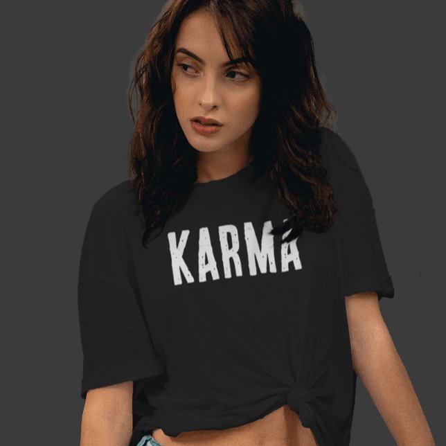 Karma White Text T-Shirt (Criador carregado)