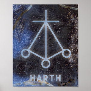 Karuna Reiki Harth Star Marble Poster