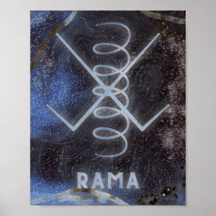 Karuna Reiki Rama Star Marble Poster
