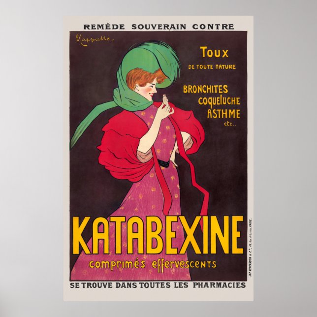 Katabexine Remedy França Poster vintage 1903 (Frente)