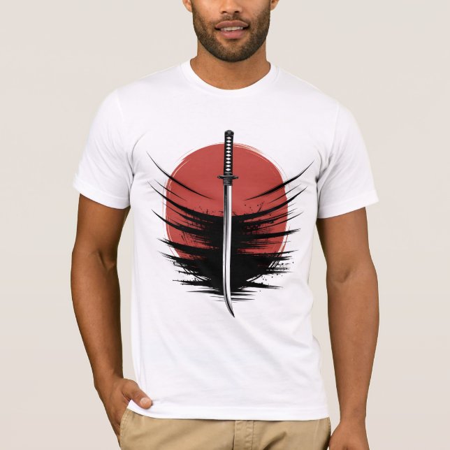 Katana Sword T-Shirt | Japanese Rising Sun, Samura (Frente)
