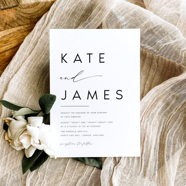 KATE Elegante Convite Simples De Casamento Minimal (Criador carregado)