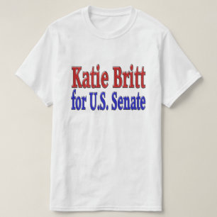 Katie Britt para Senado com T-Shirt de texto azul