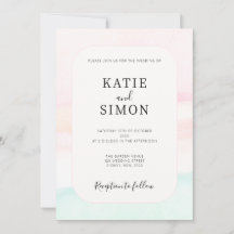 Katie - Convite para Casamento de Pastel Watercolo