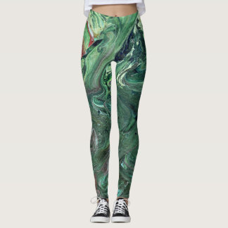 Katmandu 3 Leggings Abstrato verdes mesmerizantes