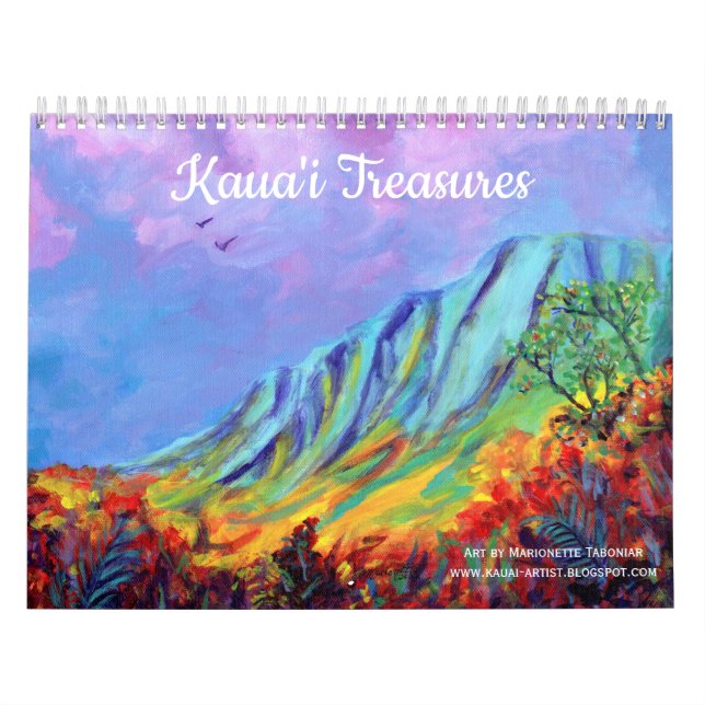 Kauai Seascapes e Landscapes Calendário Havaiano (Capa)