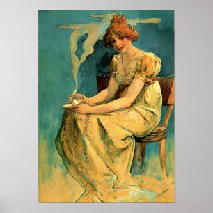 Kava Por Alphonse (Alfons) Mucha Poster