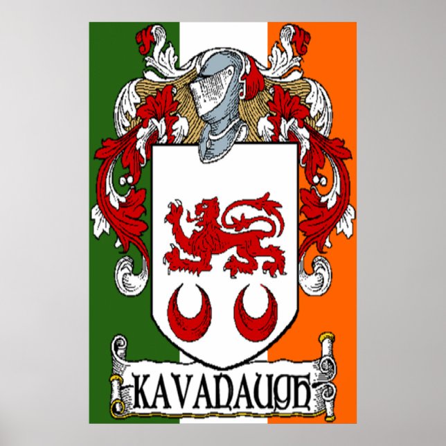 Kavanaugh Casaco de Arms Irish Flag Impressão (Frente)