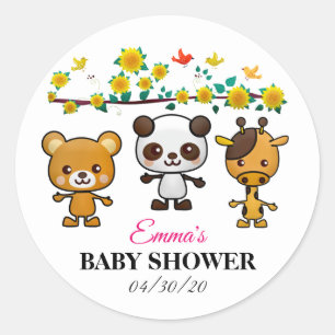 Kawaii Animal Chá de fraldas_GC - Adesivo