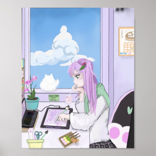 Kawaii Art Poster - Impressão - por Nephele (Frente)