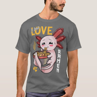 Kawaii Axolotl Ramen Noodles Camisa Men Mulheres C