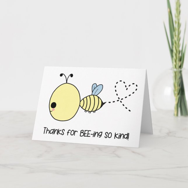 Kawaii Bee Cartões de agradecimentos (Frente)