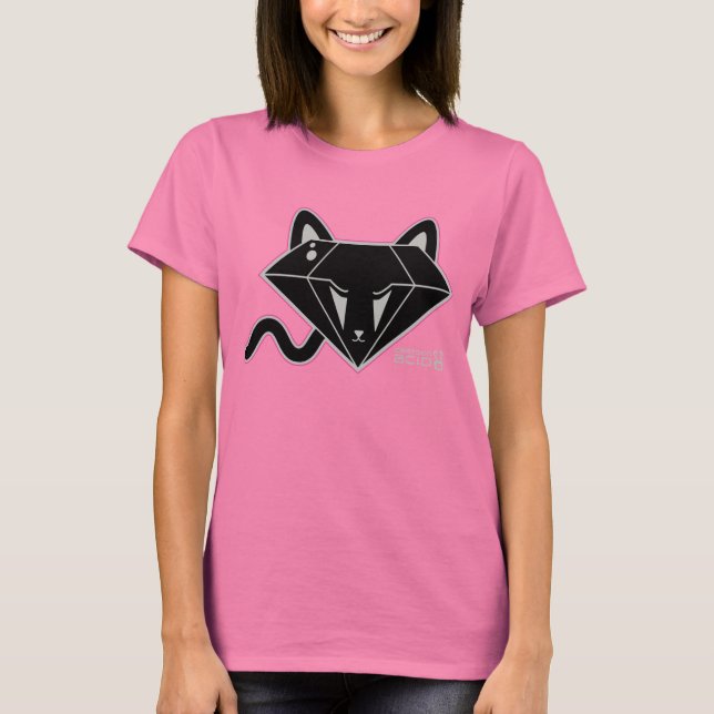 Kawaii Black Diamond Kitty Cat T-Shirt (Frente)
