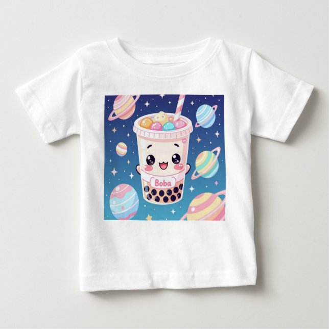 Kawaii Boba Tea Galaxy Toddler T-Shirt (Frente)