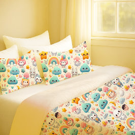 Kawaii Bunny Pastel Whimsical Nursery Pillowcase