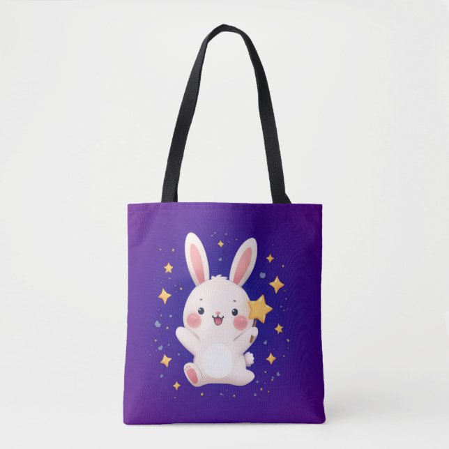 Kawaii Bunny Star Tote Bag Cute and Fun Accessory (Frente)