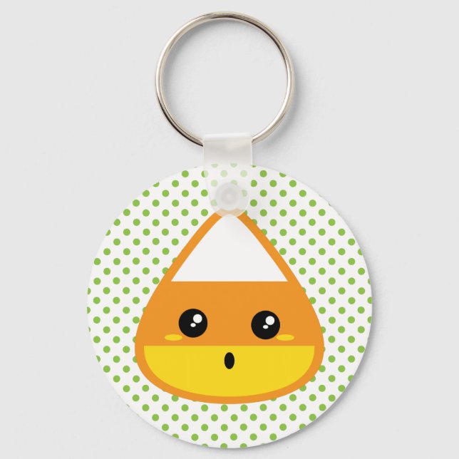 Kawaii Candy Corn Chaveiro (Frente)