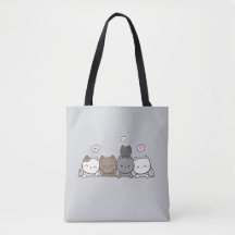 Kawaii Cat Tote Bag - Parte do Jogo Correspondente