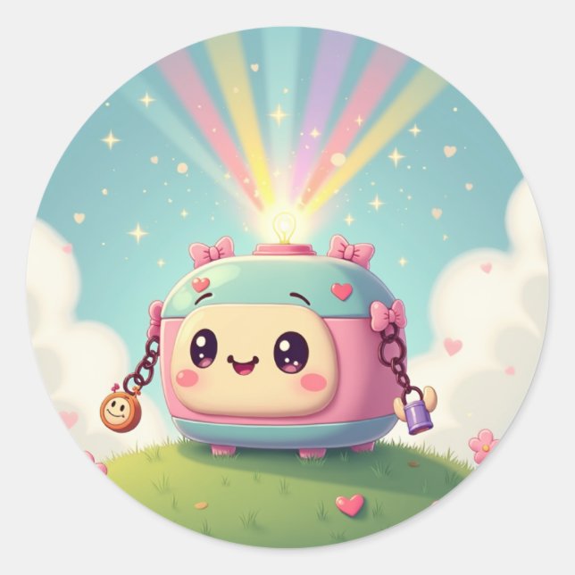 Kawaii Clicker: Adesivo de Câmera Feliz (Frente)