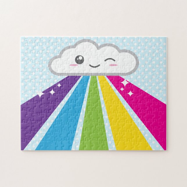 Kawaii Cloud e Quebra-cabeça do Arco-Íris (Horizontal)