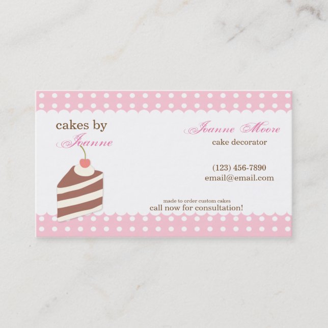 Kawaii CUTE Cake Bakery Cartão de visita (Frente)