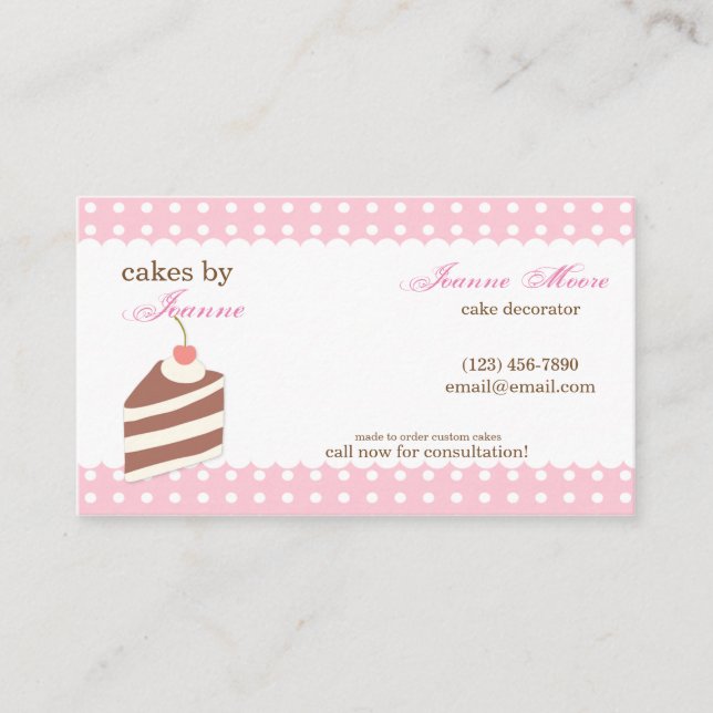 Kawaii CUTE Cake Bakery Cartão de visita (Frente)