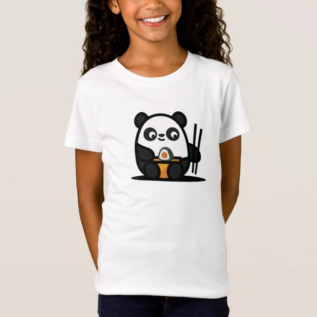Kawaii Cute Sushi Panda T-Shirt (Frente)
