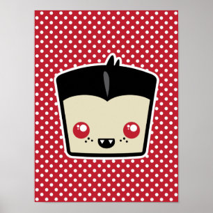 Kawaii Dracula Poster Impressão