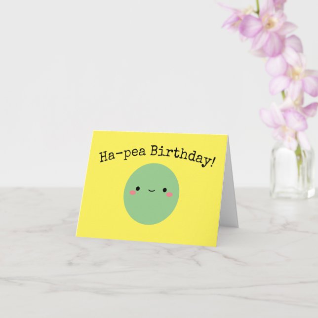 Kawaii Ha-pea Birthday | Cartão (Orquídea)