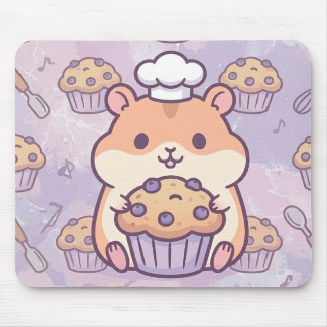 Kawaii Hamster Muffin Mouse Pad (Frente)