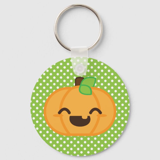 Kawaii Jack O Lantern Pumpkin Chaveiro (Frente)