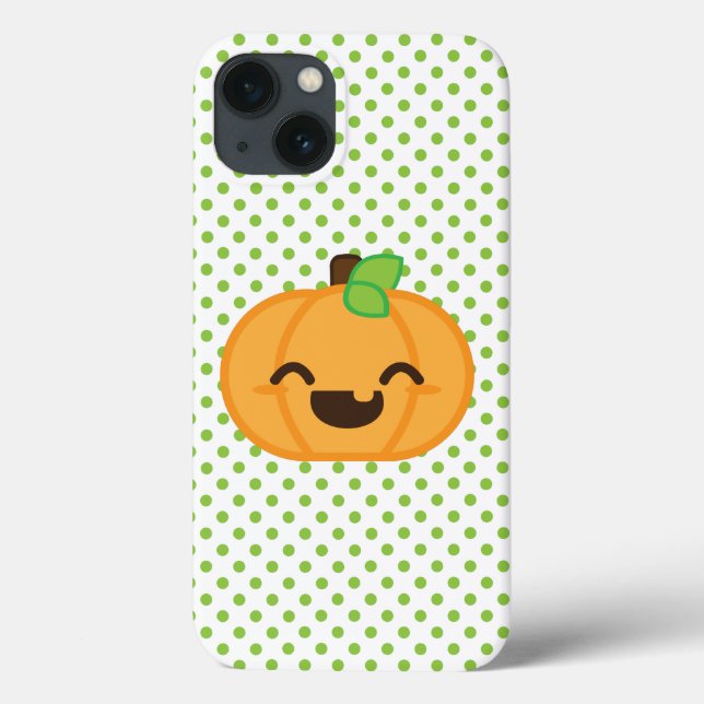 Kawaii Jack O Lantern Pumpkin Mini Caso (Verso)