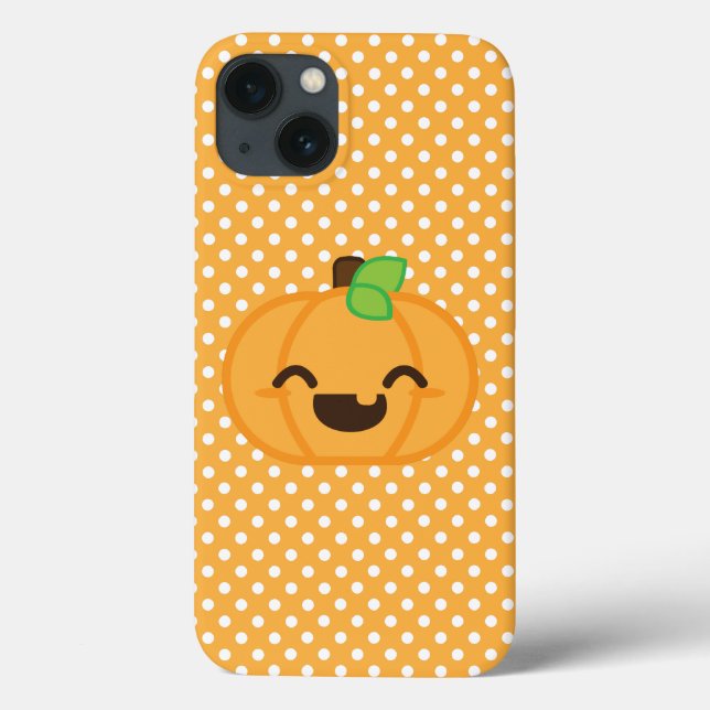Kawaii Jack O Lantern Pumpkin Mini Caso (Verso)