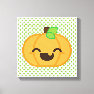 Kawaii Jack O Lanterna Canvas Pumpkin
