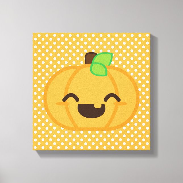 Kawaii Jack O Lanterna Canvas Pumpkin (Frente)