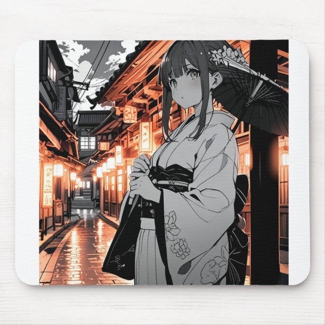 KAWAII Japanese Girl Mouse pad (Frente)