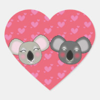 Kawaii koalas no autocolante amoroso