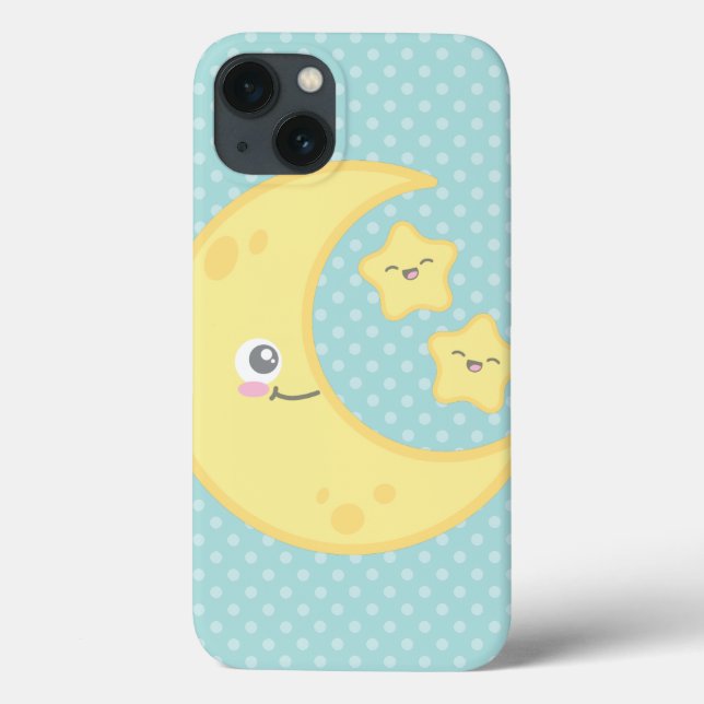 Kawaii Moon e Stars iPad Case (Verso)