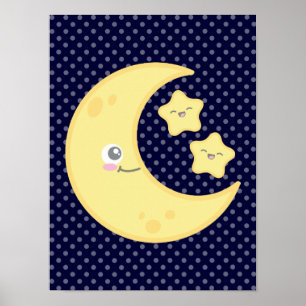 Kawaii Moon e Stars Poster