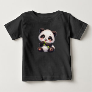 Kawaii Panda com Bambu Camiseta Gráfica Unissex