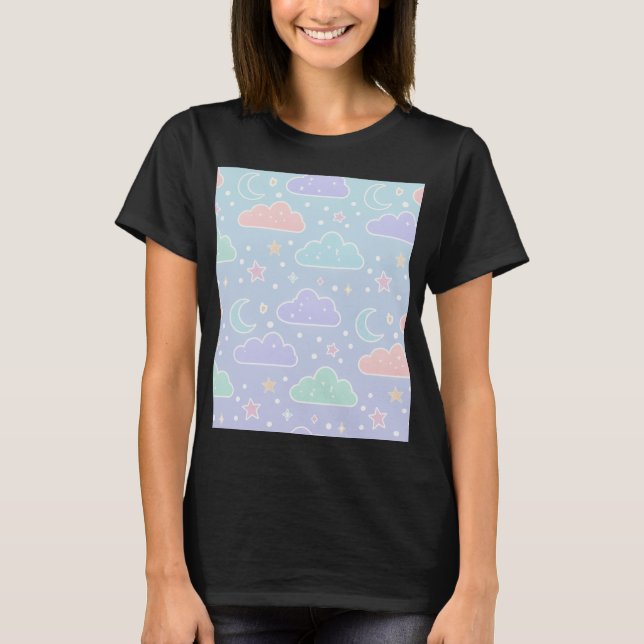 Kawaii Pastel Clouds Aesthetic T-Shirt (Frente)