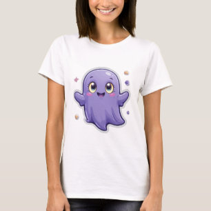 Kawaii Purple Ghost T-Shirt Cute & Spooky