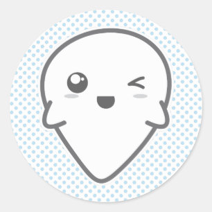 Kawaii que pisc etiquetas do fantasma