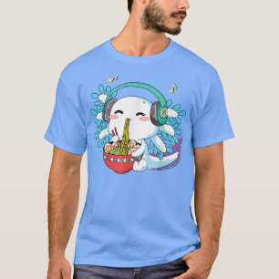 Kawaii Ramen Axolotl Camisa Teen Girls Japonês Ani