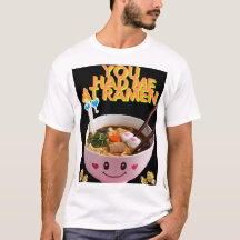 Kawaii Ramen Bowl T-Shirt - Teto de Foodie Cuta e 
