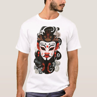 Kawaii Sichuan Opera Rosto Máscara T-Shirt