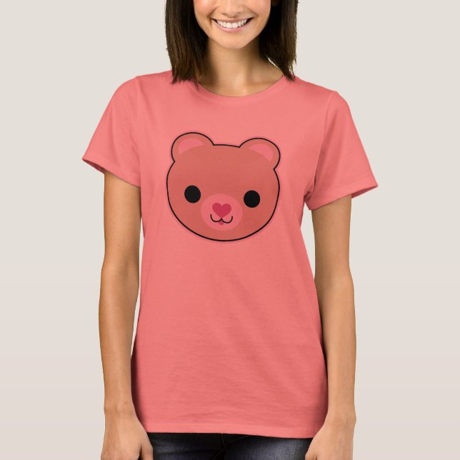 Kawaii Teddy Bear Cute Juniors Ringer T-Shirt (Frente)