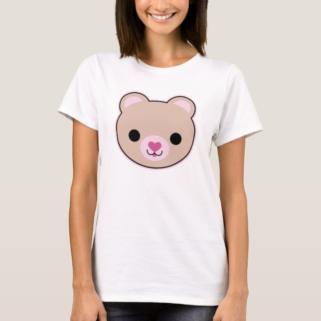 Kawaii Teddy Bear Cute Juniors Ringer T-Shirt (Frente)