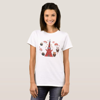 Kawaii Tokyo Tower T-Shirt - Cute Japan Travel Gif
